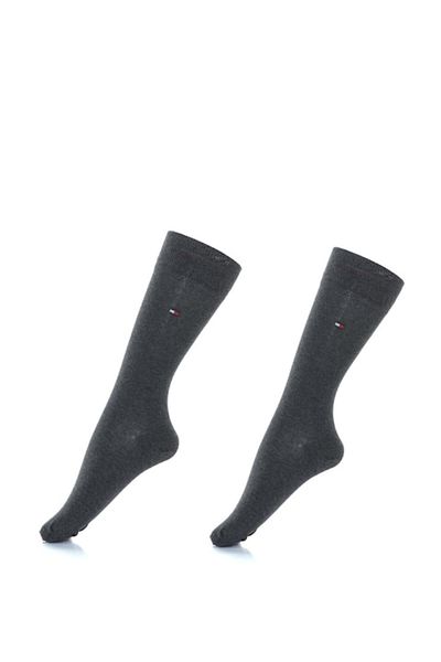 Tommy Hilfiger , Set de lung socks with embroidered logo - 2 pairs, Dark Gray, 39-42