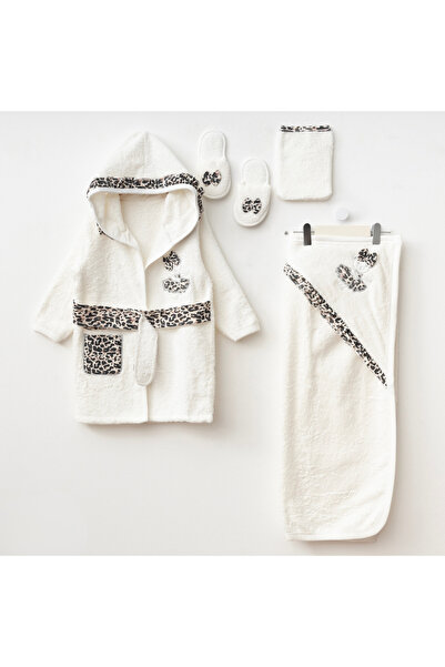ZEYNUKO Baby Girl Leopard 0-12 Months Bathrobe Set-Set