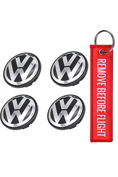 VW Set 4 capacele pentru jante Volkswagen 56mm exterior si breloc remove before flight