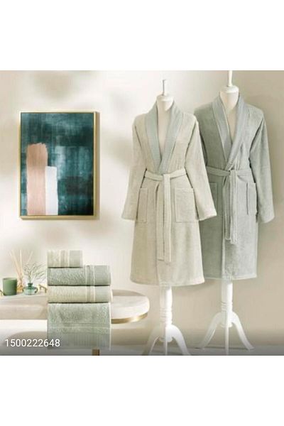 Taç New Season Pure Cotton Classic Family Set Raya (Stone-Light Green)
