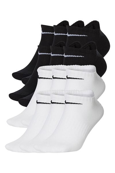 Nike , Everyday Unisex Low Socks - 12 Pairs, Black/White, Size 38-42