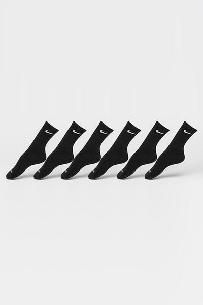 Nike , Set of long socks made from cotton blend for training - 6 pairs, Black, Dirty White, XL