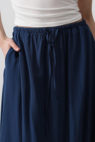 VAGGON Women's Indigo Tie Waist Balloon Skirt Vs00490