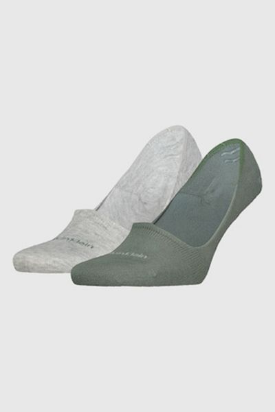 Calvin Klein , Set of very short socks - 2 pairs, Gray melange, Fern green, 39-42