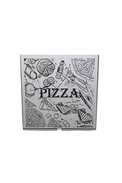 SDX Market Set de 100 de cutii de pizza, carton alb, imprimate, 30 cm x 30 cm...