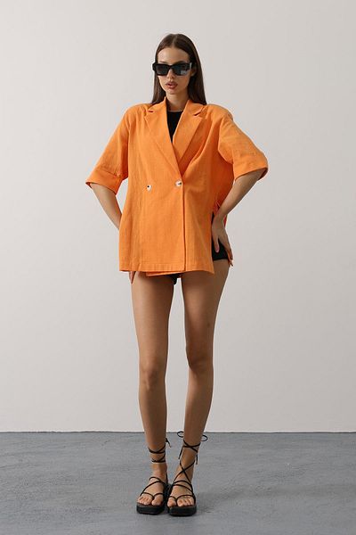 VAGGON Women's Oranj Half Sleeve Oversize Slit Jacket Vs00626