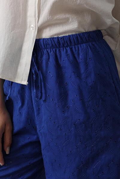 VAGGON Women's Cobalt Tie-Waist Brode Pants Vs00559