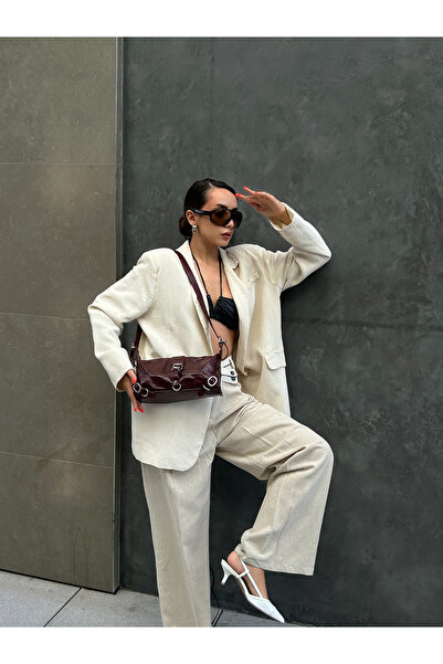 MYSTOBAG Γυναικεία τσάντα ώμου και ώμου NINDA Model A+ Ποιότητας Λευκή