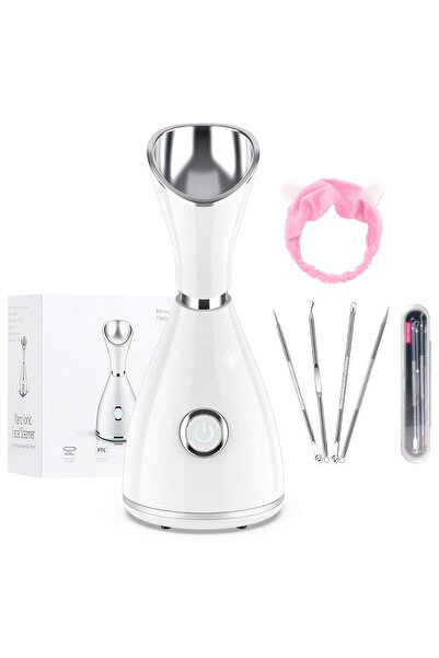 LittleDomi Sauna Faciala cu Bentita pentru Par si Set de 4 Pensete pentru Comedoane, Puncte Negre, Cosuri