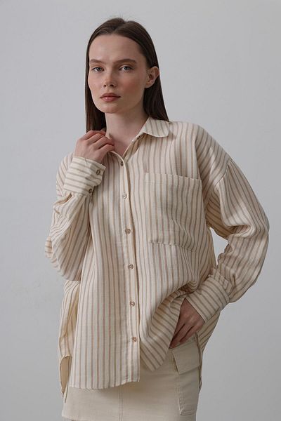 VAGGON Cămașă oversize cu dungi TABA pentru femei VS00492