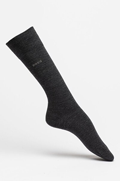 BOSS , Long Wool Blend Socks - 2 Pairs, Anthracite Gray