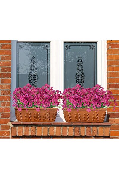 Nettenevime 6lı Set Yapay Çiçek Sazlı Mine Fuşya Renk 5 Dallı 33cm