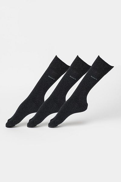 BOSS , Set of Long Socks - 3 Pairs, Black Melange, 39-42