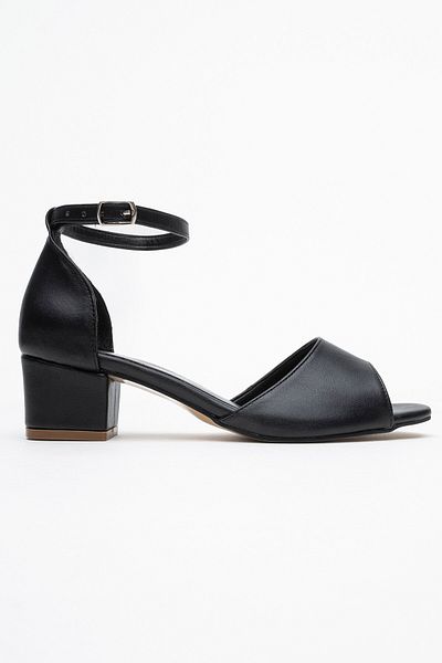 ALPELLİ ByAlp Women's Black Short Heeled Comfortable Evening Dress Shoes