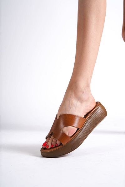 Budi Women's Genuine Leather Daily Slippers Tr160Y54T