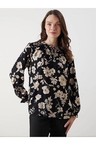 LC Waikiki Блуза с шарка и яка с връзки LCW Grace (W5)