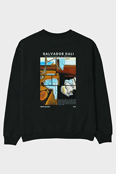 Ankhises سويت شيرت سلفادور دالي مطبوع من الخلف للرجال والنساء للجنسين