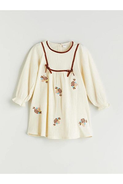LC Waikiki Lcw Kids Crew Neck Floral Muslin Girl Dress (W5)