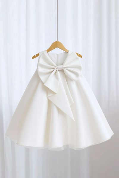 melek golden Girls' Evening Dress Dress Big Bow Detail Special Occasion Party Dress