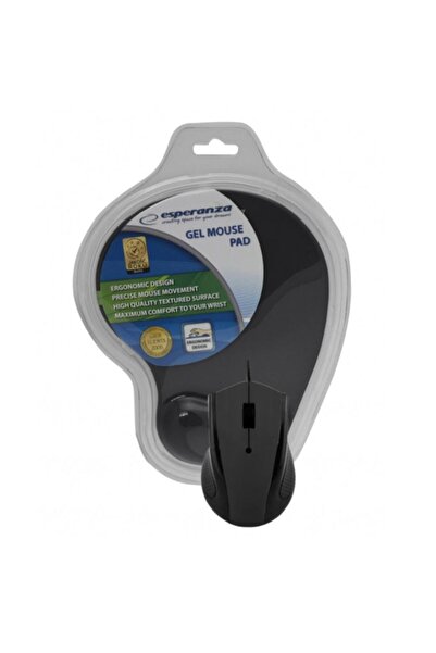 Bibilel Set Mouse Optic, USB 3D și Mouse Pad cu gel, 1200 DPI, Negru