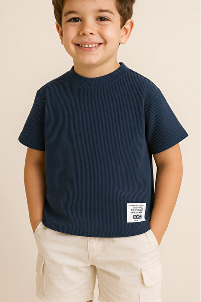 Victor and Jane Junior Boys Cotton T-Shirt - Navy Blue