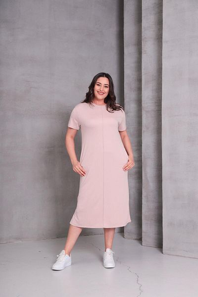 Ebsumu Women's Plus Size Sho Fabric Pique Dress