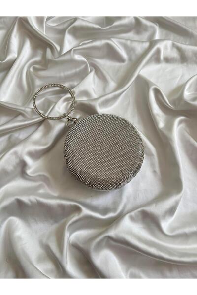 Mia Collection Model Cilindru Mic de Pietre Nunta Logodna Rochie de Seara Geanta Argintie