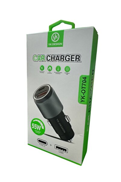 YK Design YK-OT704 PD 55W Araç Gerçek Hızlı Şarj Başlığı