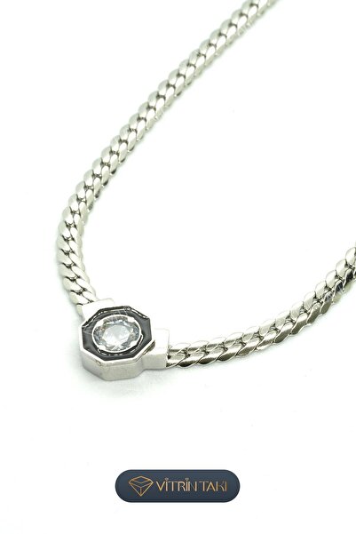 Çelik Gümüş Renk Serenay Model Kolye