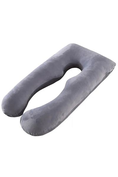 Tradeo U-Shaped Pregnancy Body Pillow, Maternity Support Cushion, Grey.