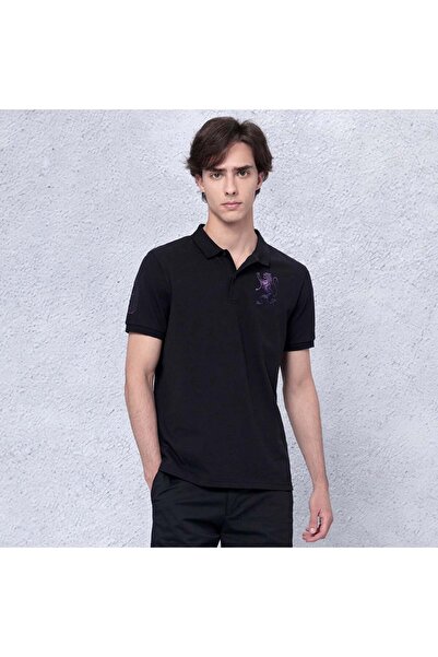 Giordano Men's 3D Lion Polo: Slim Fit, Bold Embroidery, Premium Pique