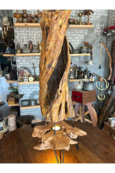 WOODEN COSTUMES LAMBADER AHŞAP AYDINLATMA KÜTÜK LAMBADER KUMANDALI 3 RENK SPOT