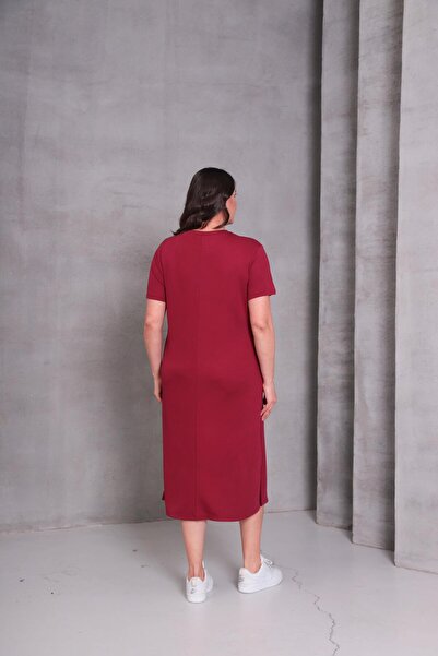 Ebsumu Γυναικείο υφασμάτινο πικέ φόρεμα μεγάλου μεγέθους