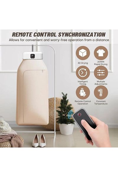 Tradeo Portable Electric Clothes Dryer, 600W, Mini Folding Design with Remote Control.