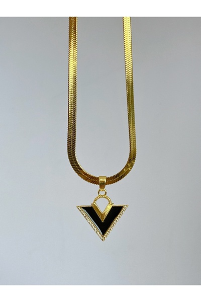 Asia by Leuvoié Asia By Leuvoie 316L Çelik Zirkon Taşlı V İtalyan Zincir Gold...