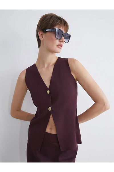 LC Waikiki Γυναικείο πλεκτό γιλέκο LCWAIKIKI Classic V-Neck (W5)