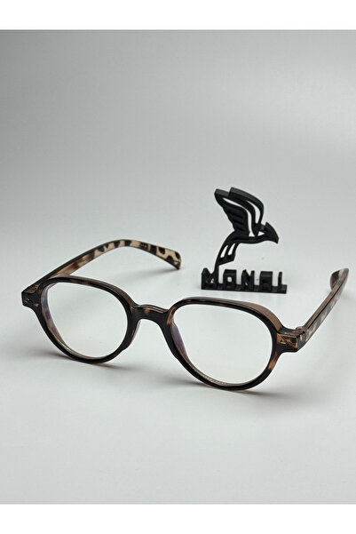 MONAL نظارات نانا للحماية من الضوء باللون الأزرق الفهد بمظهر خشبي للوجوه الصغيرة 47 EKARTMAN