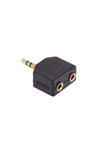 OEM Adapter jack 3.5mm stereo, male to 2 x jack 3.5mm stereo, female, gold