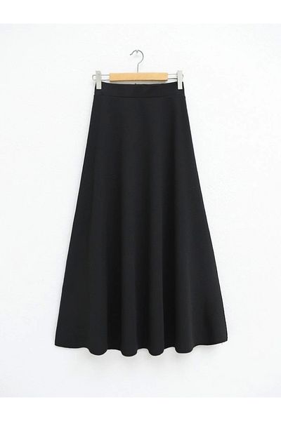 nedo7 Imported lycra crepe fabric weight bell skirt - black
