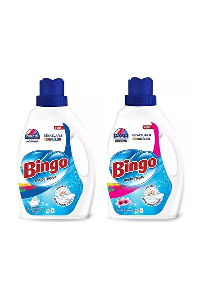 Bingo Çamaşır Deterjanı Beyaz Ve Renkliler Amber ve Beyaz Sabun 2600 ml 2 li Set
