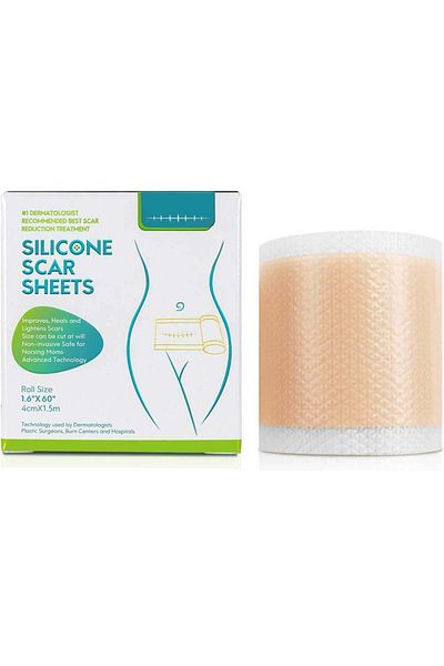 NOVA KISS Rolă de corector pentru cicatrici din silicon medical premium, plasture reutilizabil, 4 cm x 1,5 m