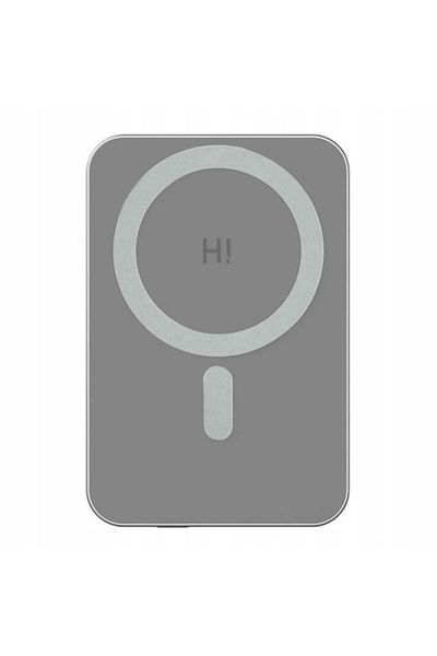 Fresh 'n Rebel Hinovo Magnetic Wireless Power Bank 5000mAh, 15W, MagSafe Compatible, Type-C Cable, Gray