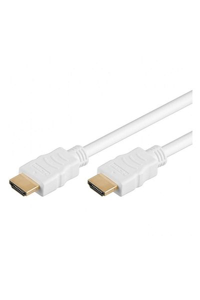 PremiumCord Cablu HDMI, mascul-mascul, 4K, calitate superioară, conectori placați cu aur V1.4, 1,5 m, alb,