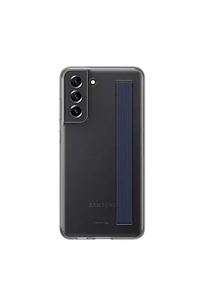 Samsung Galaxy S21 FE (G990) - Husă transparentă cu curea, gri închis