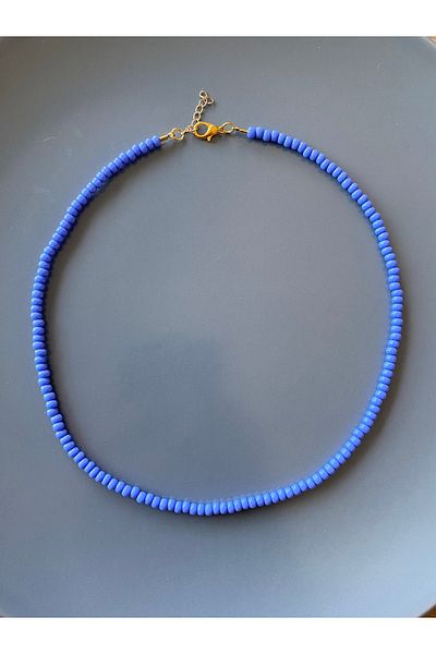 dela otantik Handmade Glass Pearl Colorful Minimal Authentic Necklace - Ethnic Bohemian Simple Beaded Bijoux Jewelry
