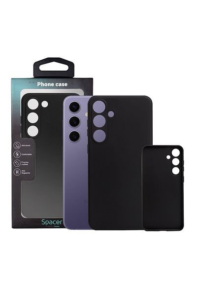 Spacer Protective Case for Samsung Galaxy S24 Plus, Flexible TPU, Black