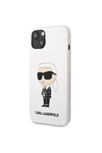 Karl Lagerfeld Carcasă de protecție Ikonik NFT din silicon lichid pentru iPhone 13, albă