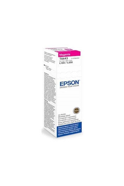 EPSON T6643 Ink Bottle, Magenta, 70 ml