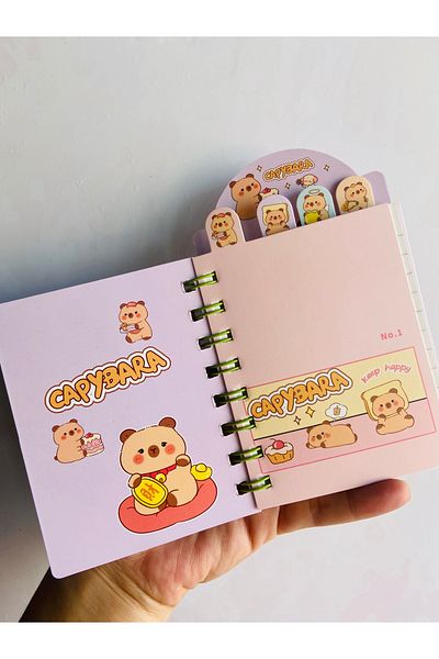 synshop Capybara Capybara Spiral Bookmark Set Cover Notepad