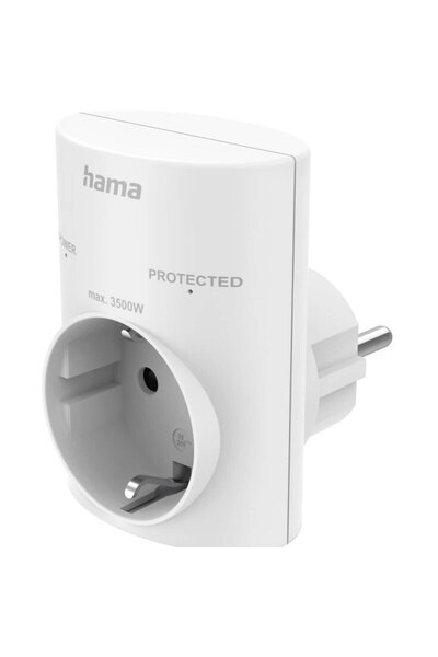 Hama Adaptor priza 00223321, impamantare, protectie la supratensiune, 16 A, 3680W, Alb